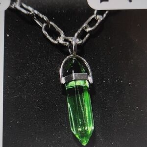Green Crystal Pendant Necklace